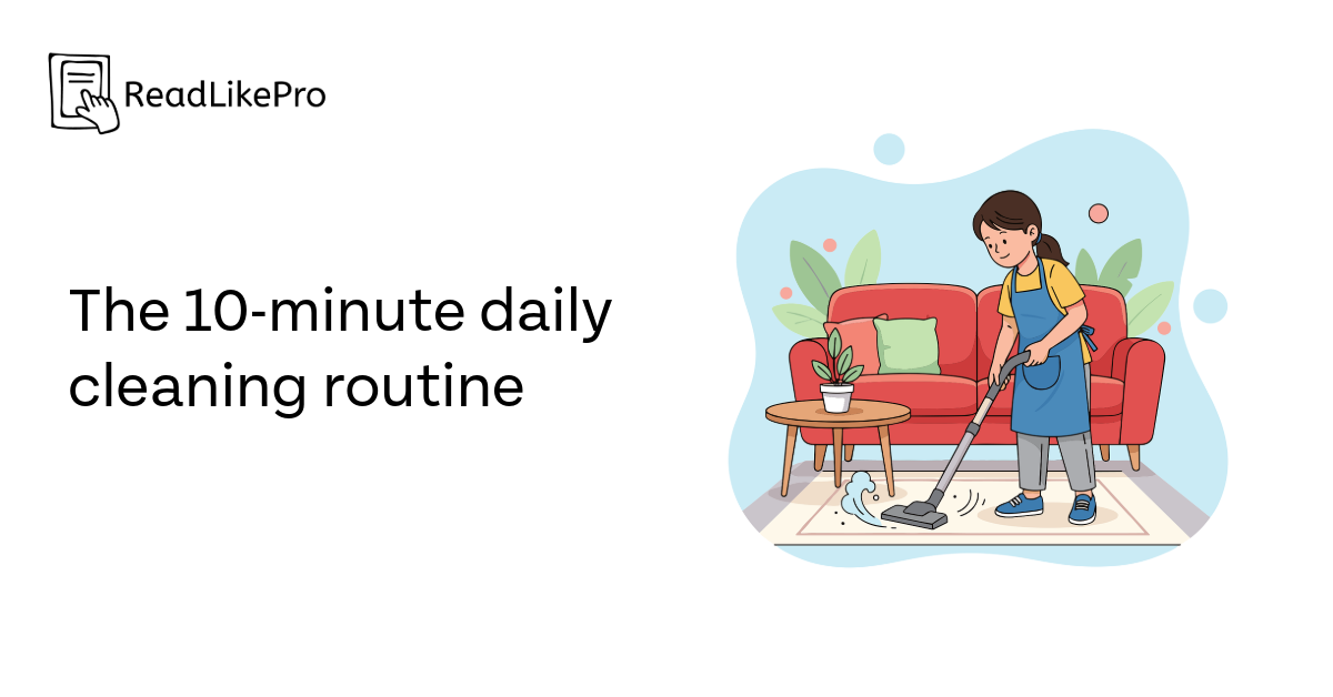 Daily Cleaning Routine for Busy People: 10-Minute System That Actually Works 1 The 10-minute daily
cleaning routine