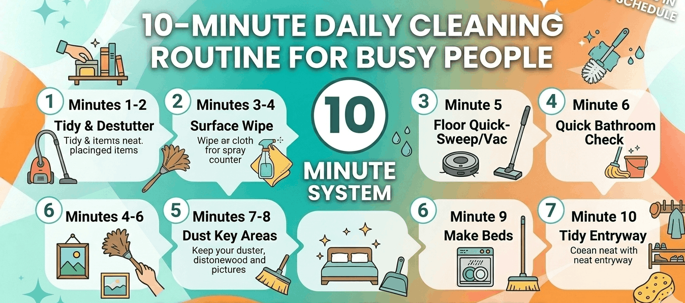 Daily Cleaning Routine for Busy People