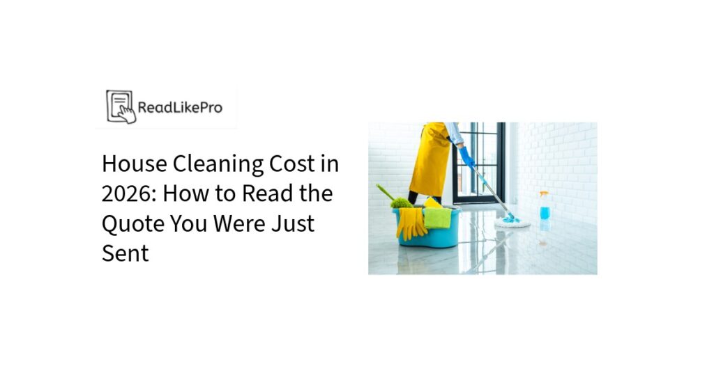 House Cleaning Cost in 2026 How to Read the Quote You Were Just Sent 4