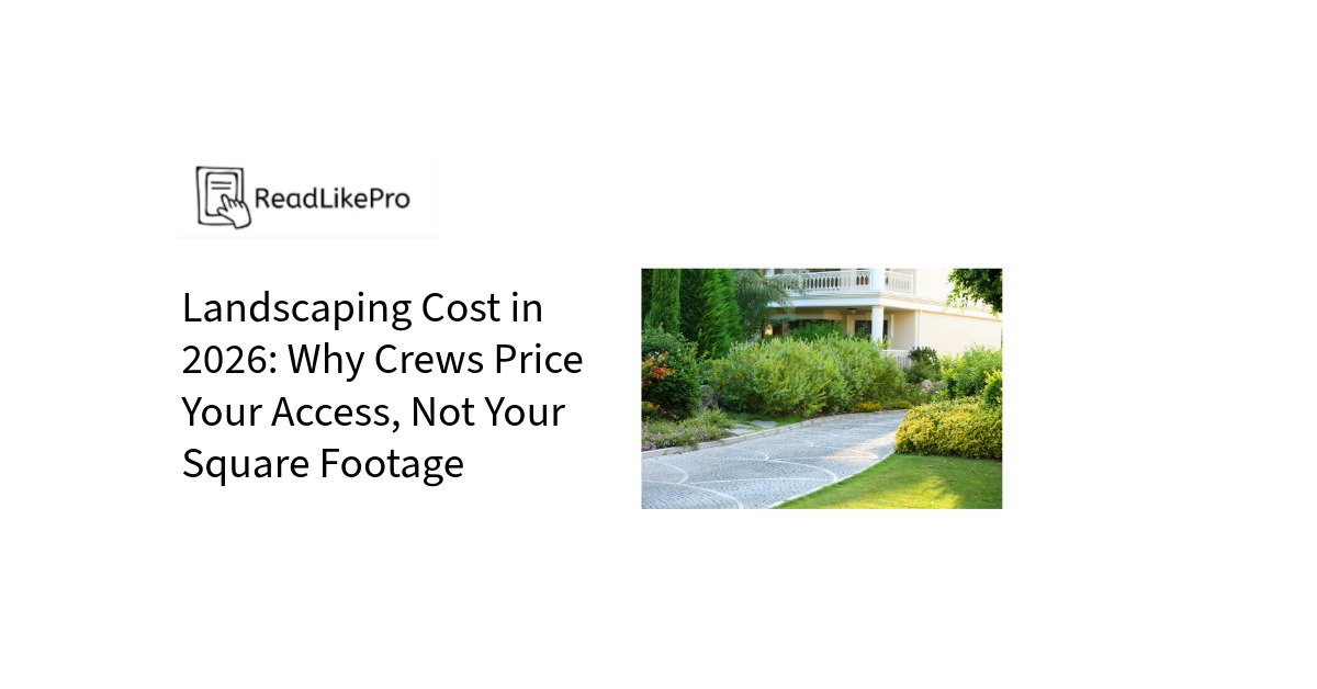 Landscaping Cost in 2026 Why Crews Price Your Access, Not Your Square