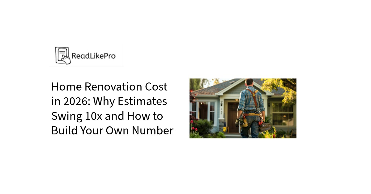 Home Renovation Cost in 2026 Why Estimates Swing 10x and How to Build Your Own Number 4